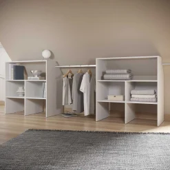 Kleiderschrank Côme - 171x50x91cm - 5 Fächer und 1 Kleiderstange - weiß