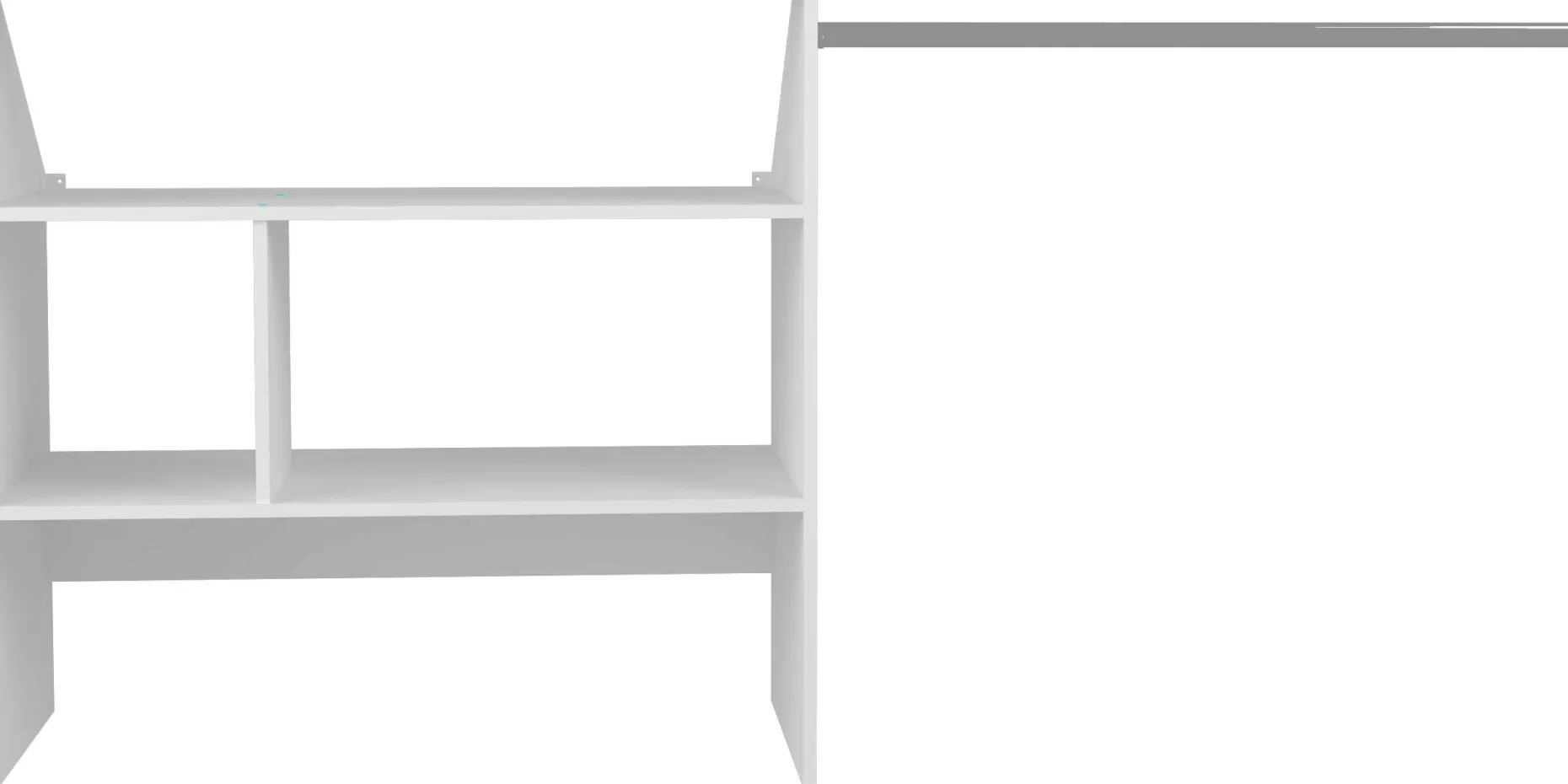 Kleiderschrank Corrida - 197x50x97cm - 4 Fächer und Kleiderstange - weiß