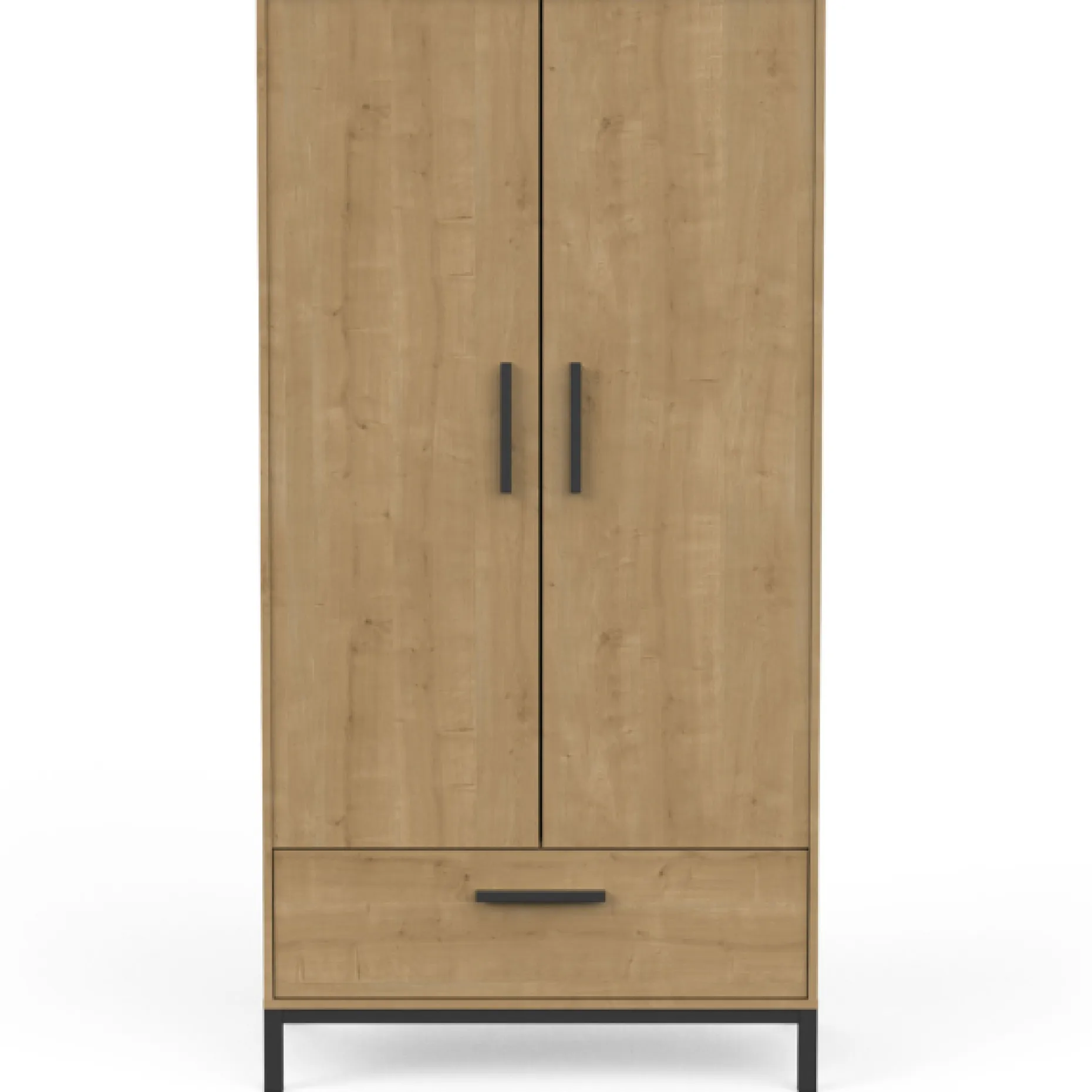 Kleiderschrank Craig-Hamilton Eiche/Mattschwarz