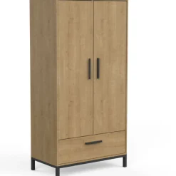 Kleiderschrank Craig-Hamilton Eiche/Mattschwarz