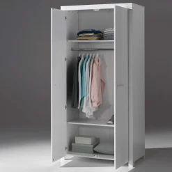 Kleiderschrank Erik 2-türig - weiß