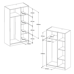 Kleiderschrank Fabric 2-türig