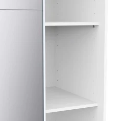 Kleiderschrank Faust - 148x60x203cm - mit Spiegel - 2 Türen - weiß