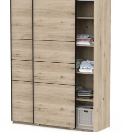 Kleiderschrank Faust - 148x60x203cm - 2 Türen - Eiche Dekor