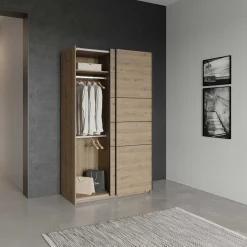 Kleiderschrank Faust - 117x60x203cm - 2 Türen - Eiche Dekor