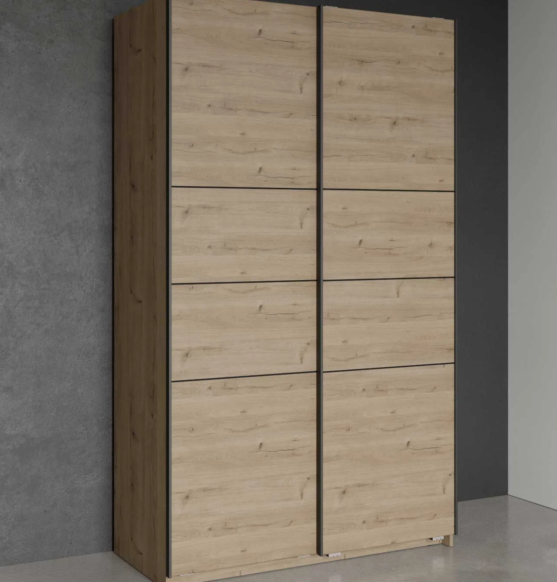 Kleiderschrank Faust - 117x60x203cm - 2 Türen - Eiche Dekor