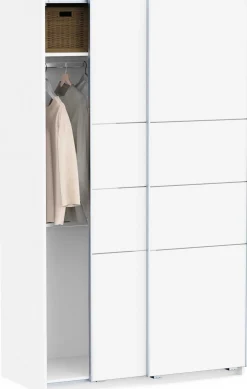 Kleiderschrank Faust - 117x60x203cm - 2 Türen - weiß