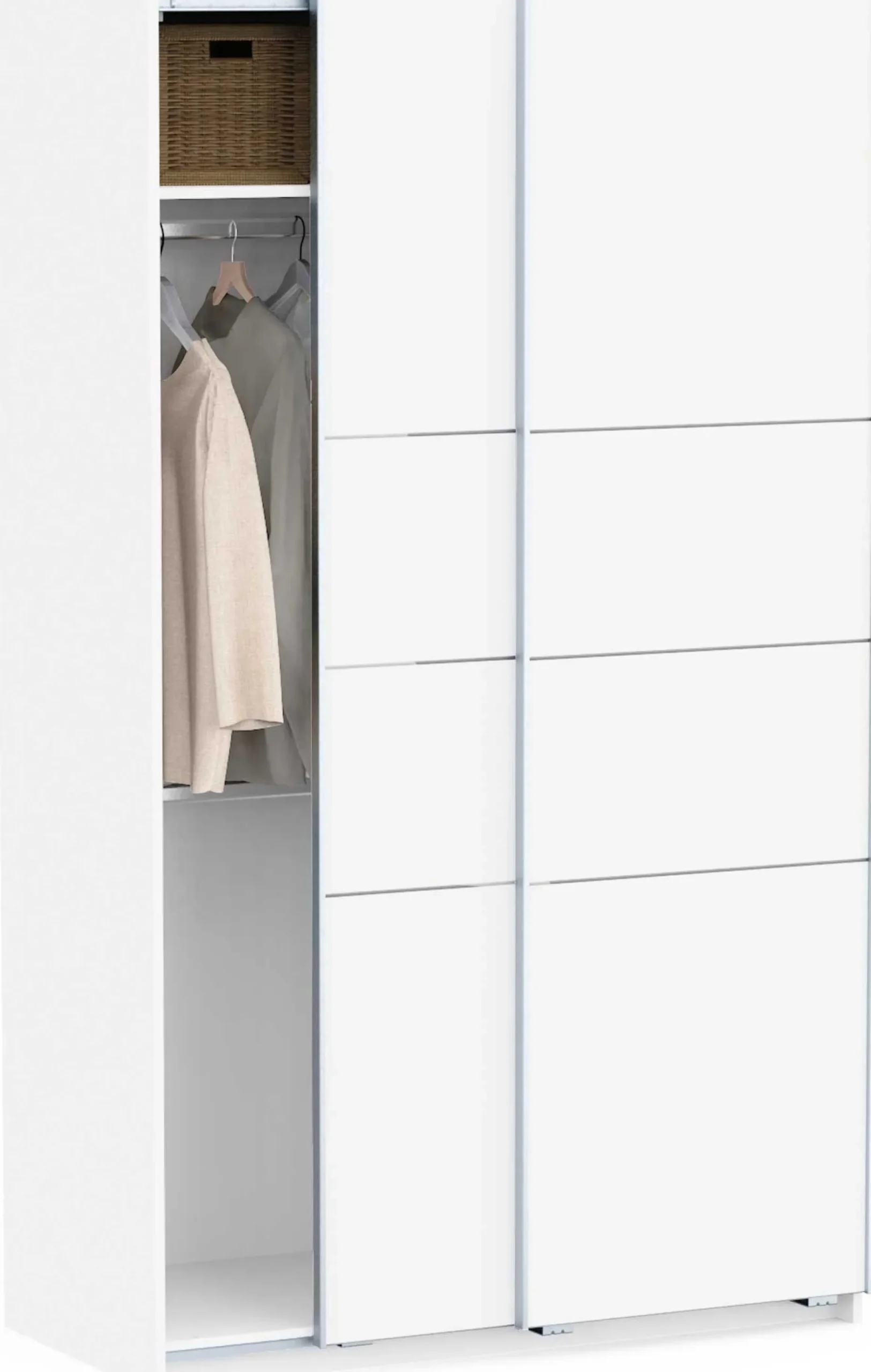 Kleiderschrank Faust - 117x60x203cm - 2 Türen - weiß