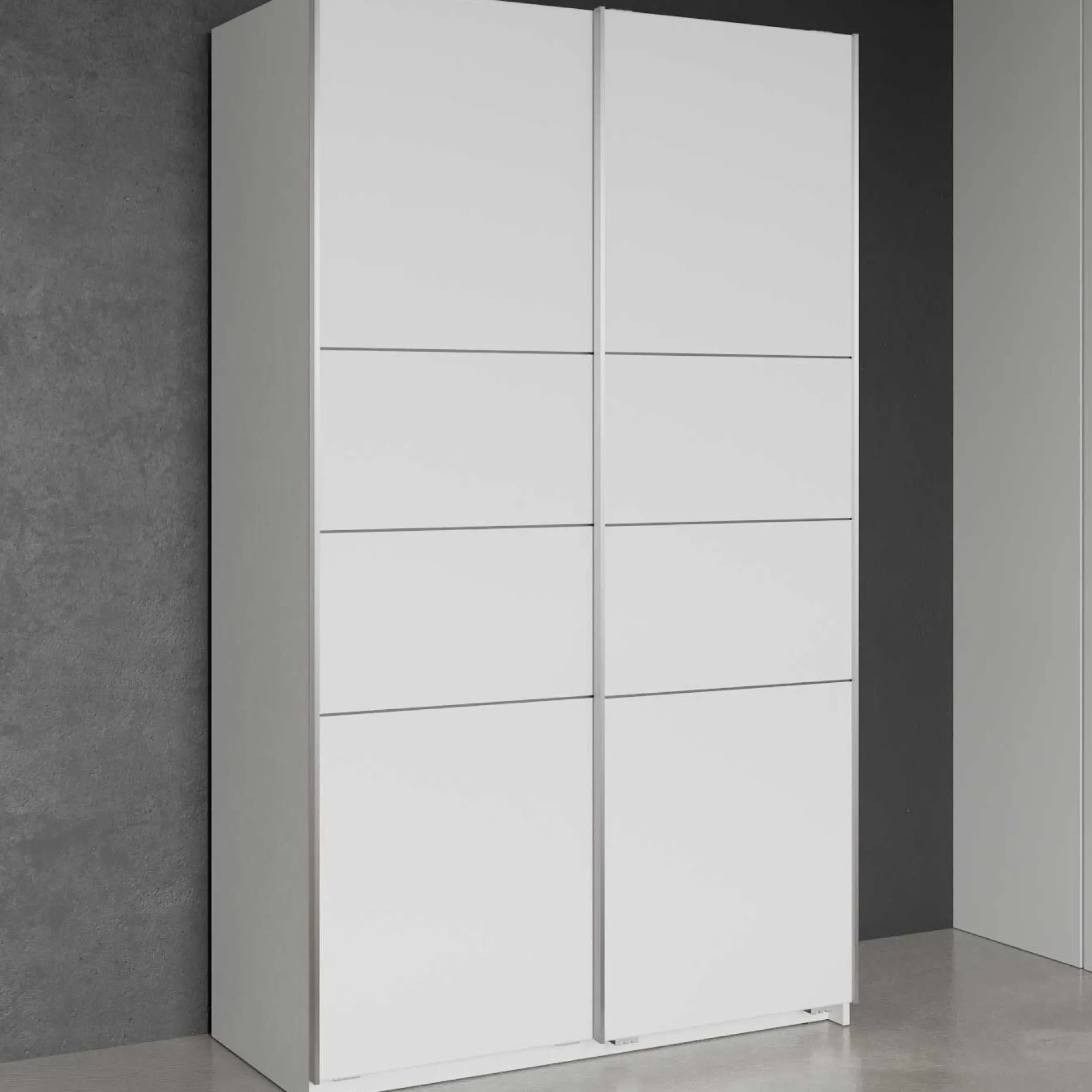 Kleiderschrank Faust - 117x60x203cm - 2 Türen - weiß