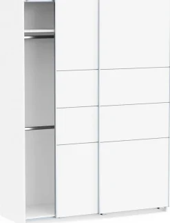 Kleiderschrank Faust - 148x60x203cm - 2 Türen - weiß