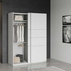 Kleiderschrank Faust - 148x60x203cm - 2 Türen - weiß