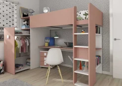 Kleiderschrank für Hochbett Jet - altrosa