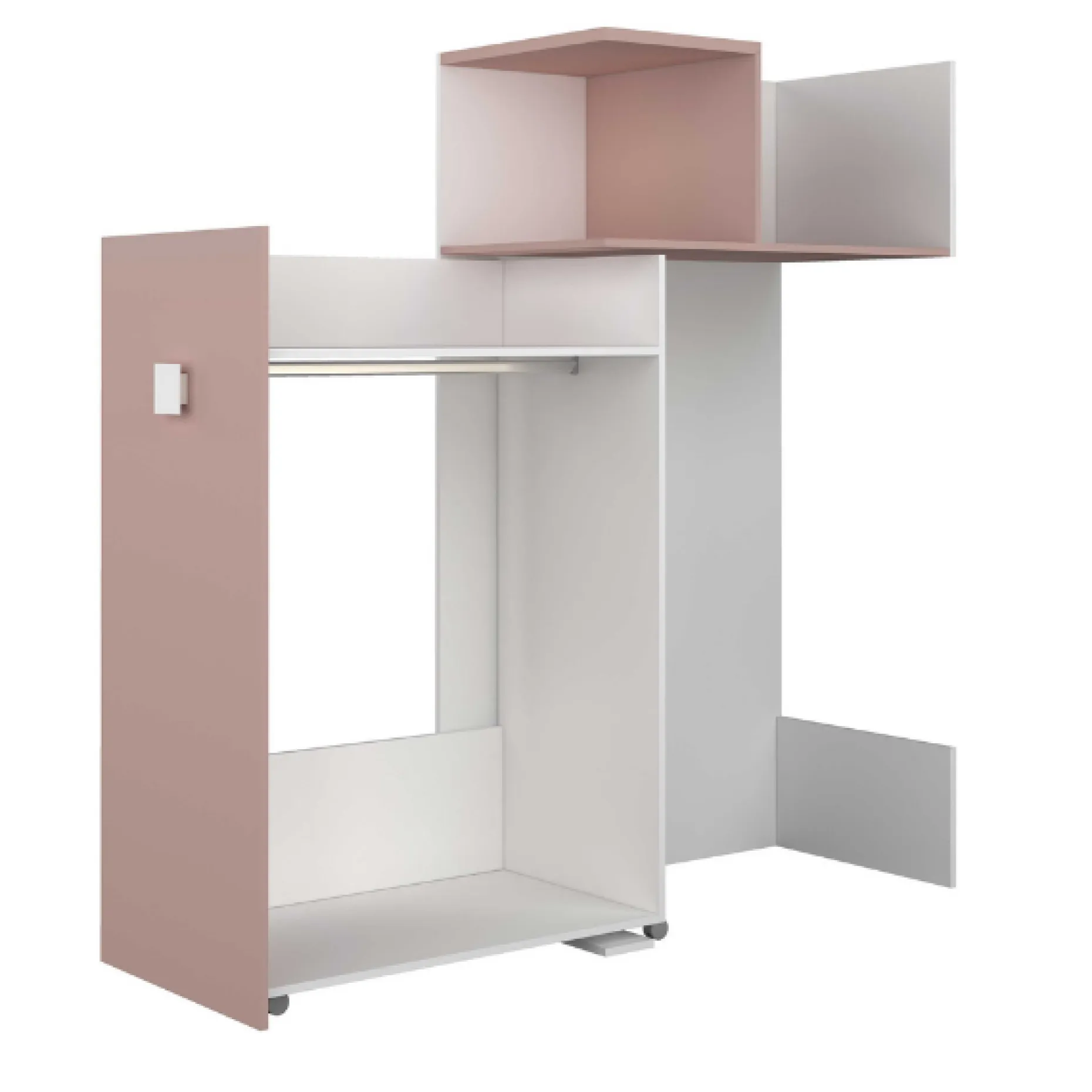 Kleiderschrank für Hochbett Jet - altrosa