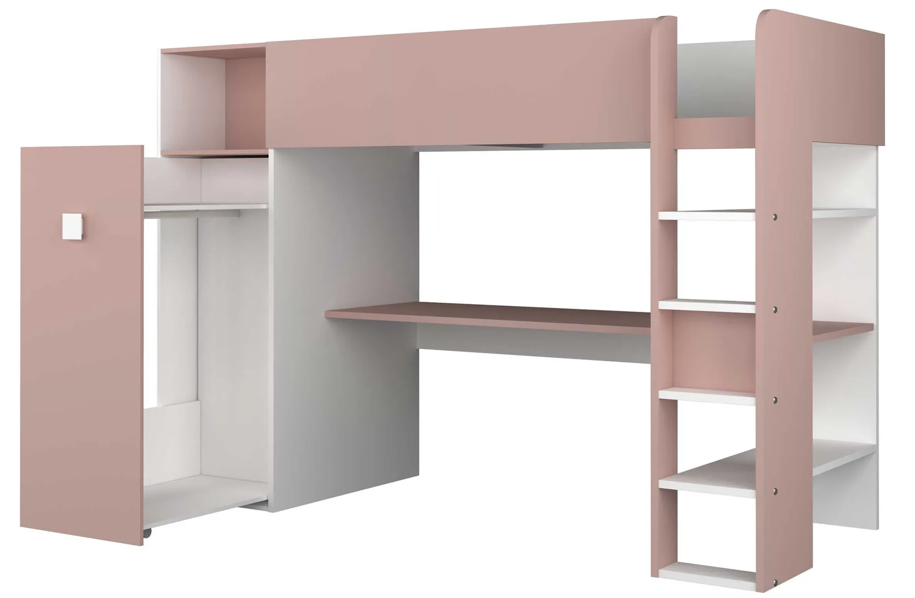 Kleiderschrank für Hochbett Jet - altrosa