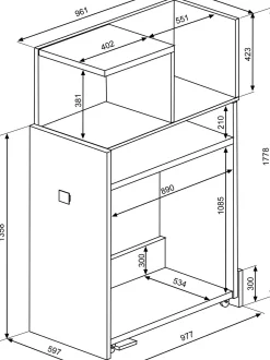 Kleiderschrank für Hochbett Jet - altrosa