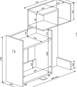 Kleiderschrank für Hochbett Jet - altrosa