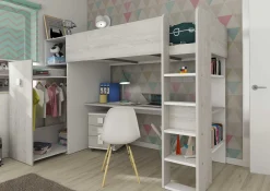 Kleiderschrank für Hochbett Jet - weiß