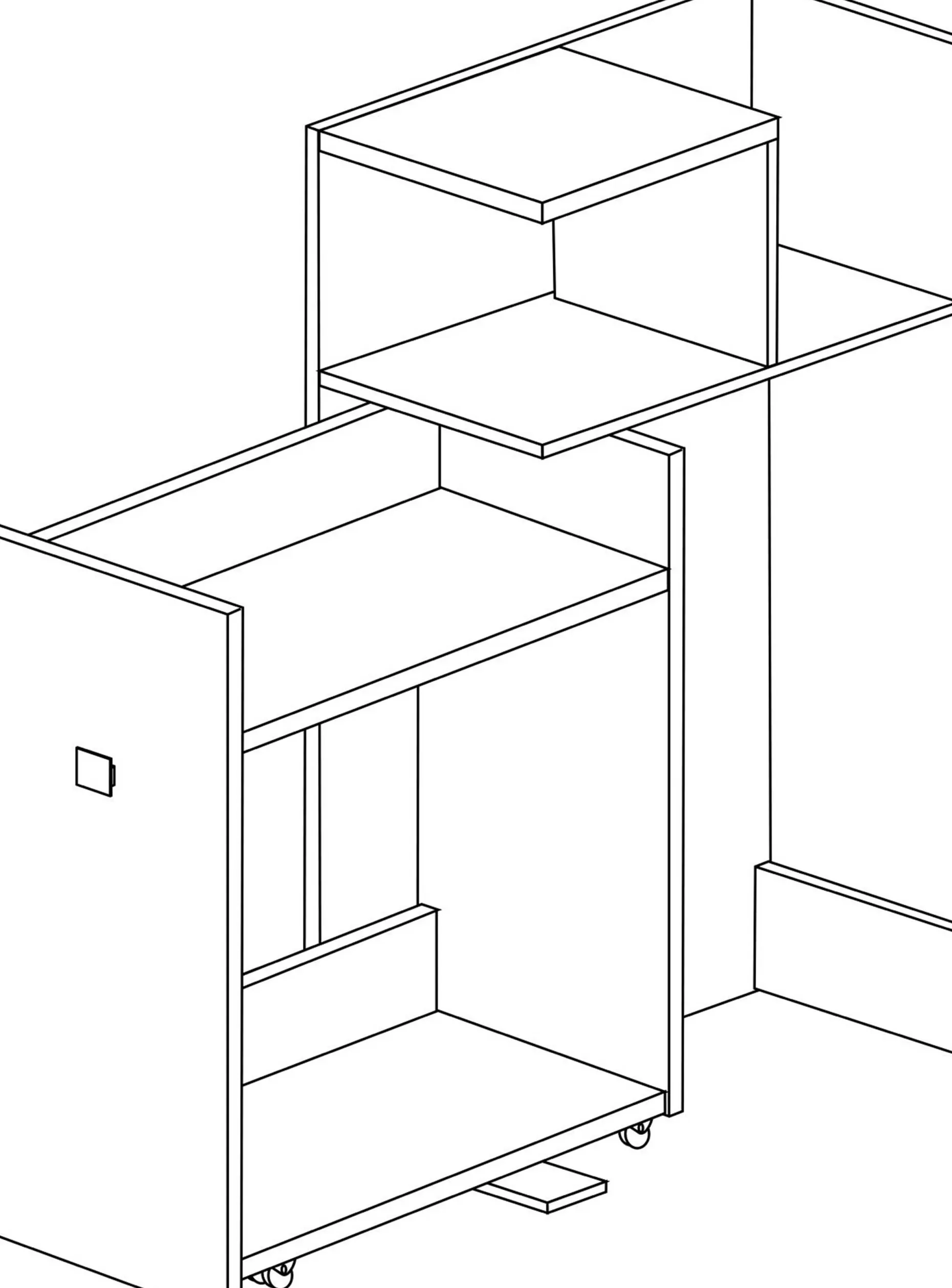 Kleiderschrank für Hochbett Jet - weiß