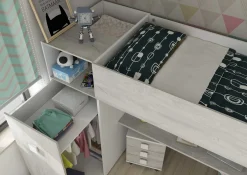 Kleiderschrank für Hochbett Jet - weiß