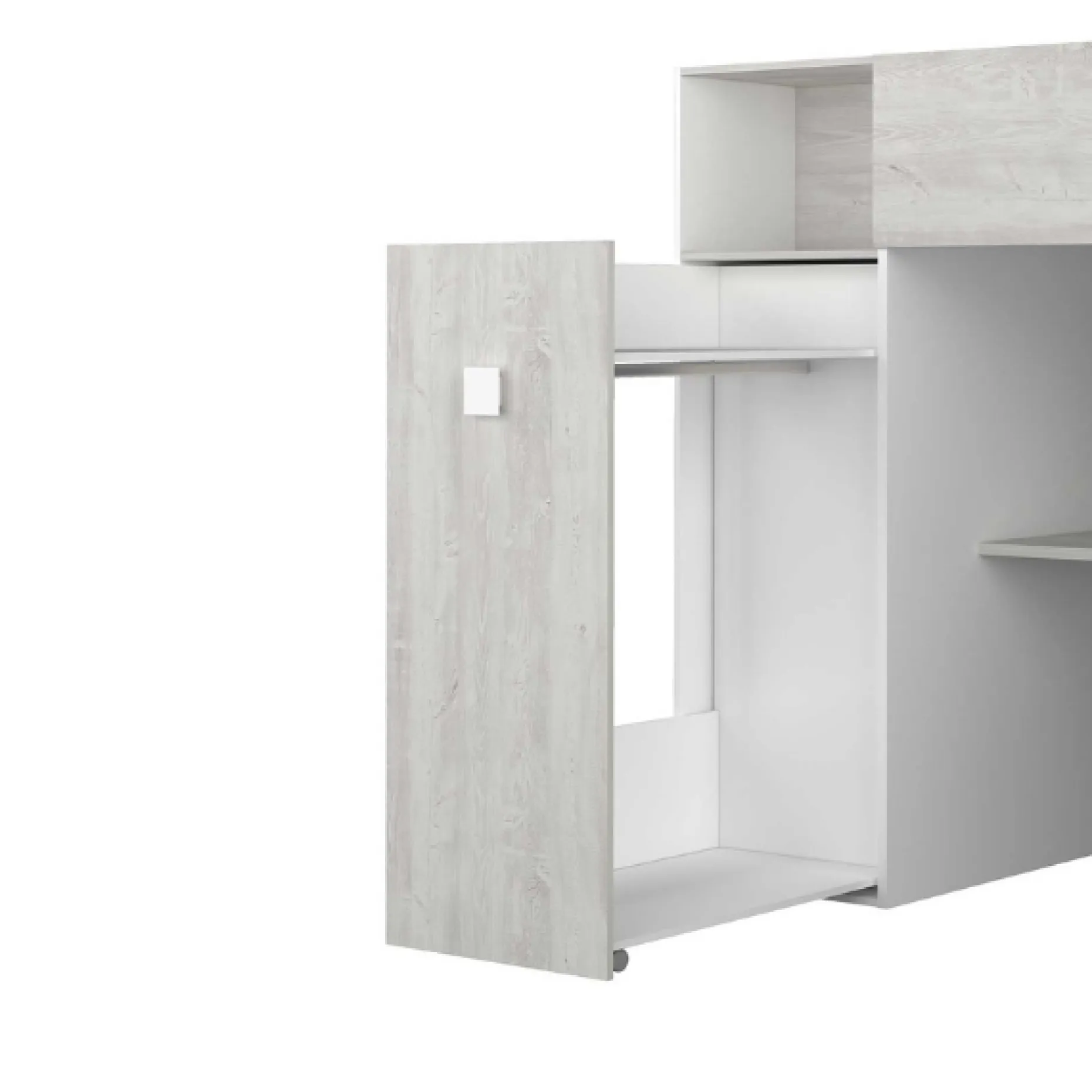 Kleiderschrank für Hochbett Jet - weiß