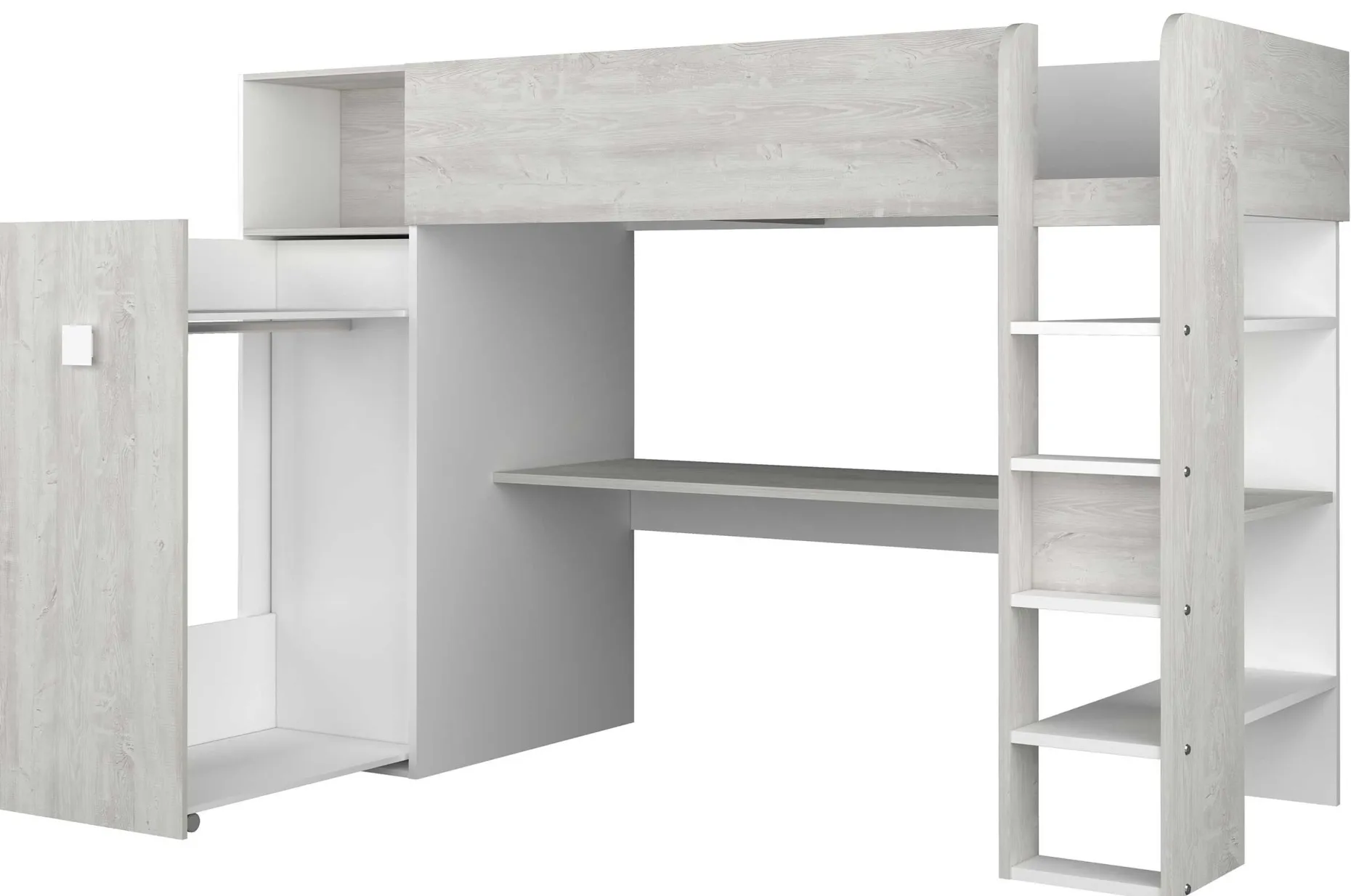 Kleiderschrank für Hochbett Jet - weiß