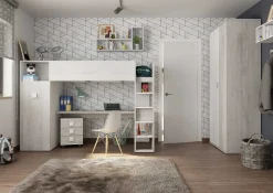 Kleiderschrank für Hochbett Jet - weiß