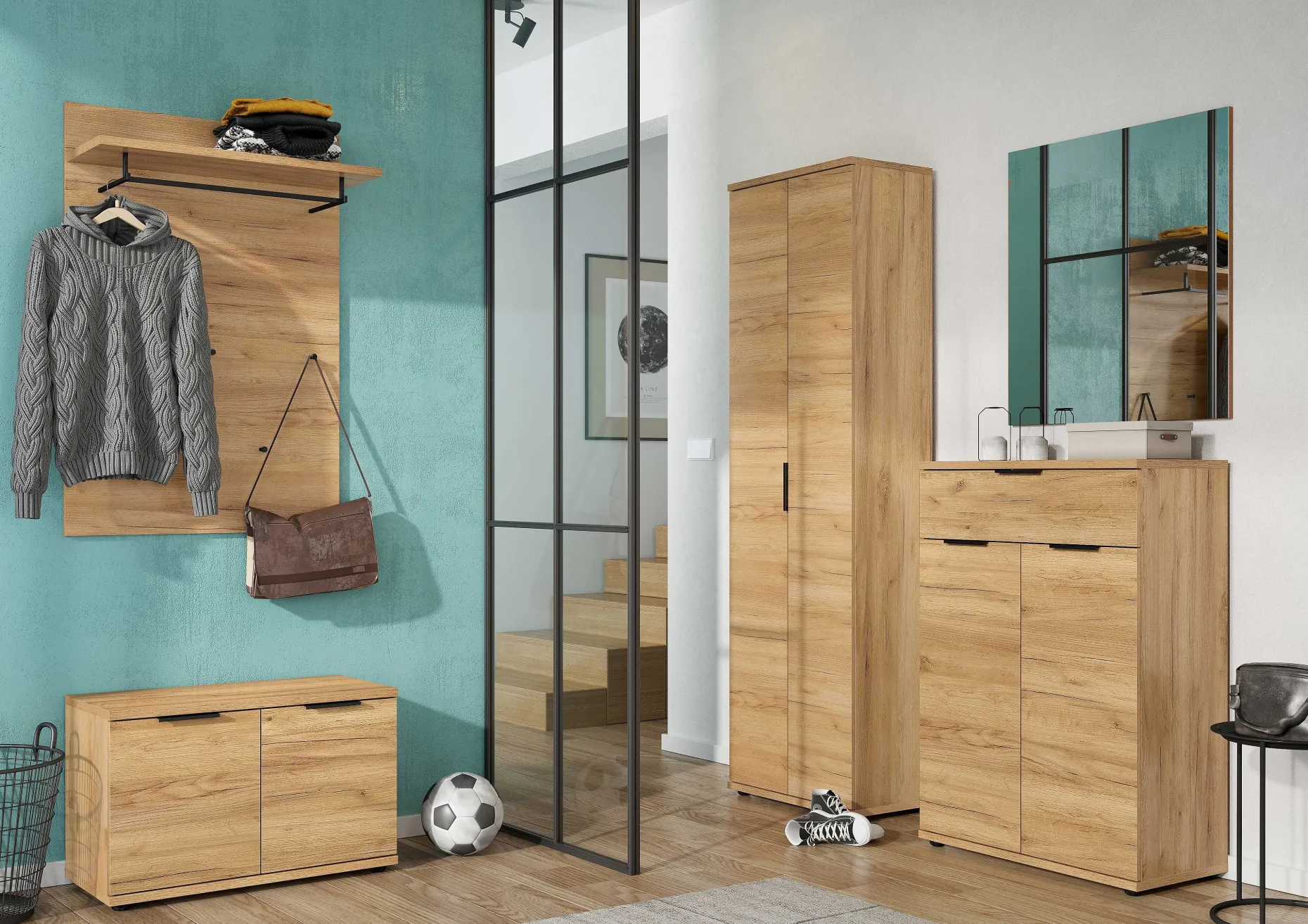 Kleiderschrank Frodo mit 2 Türen - Eiche