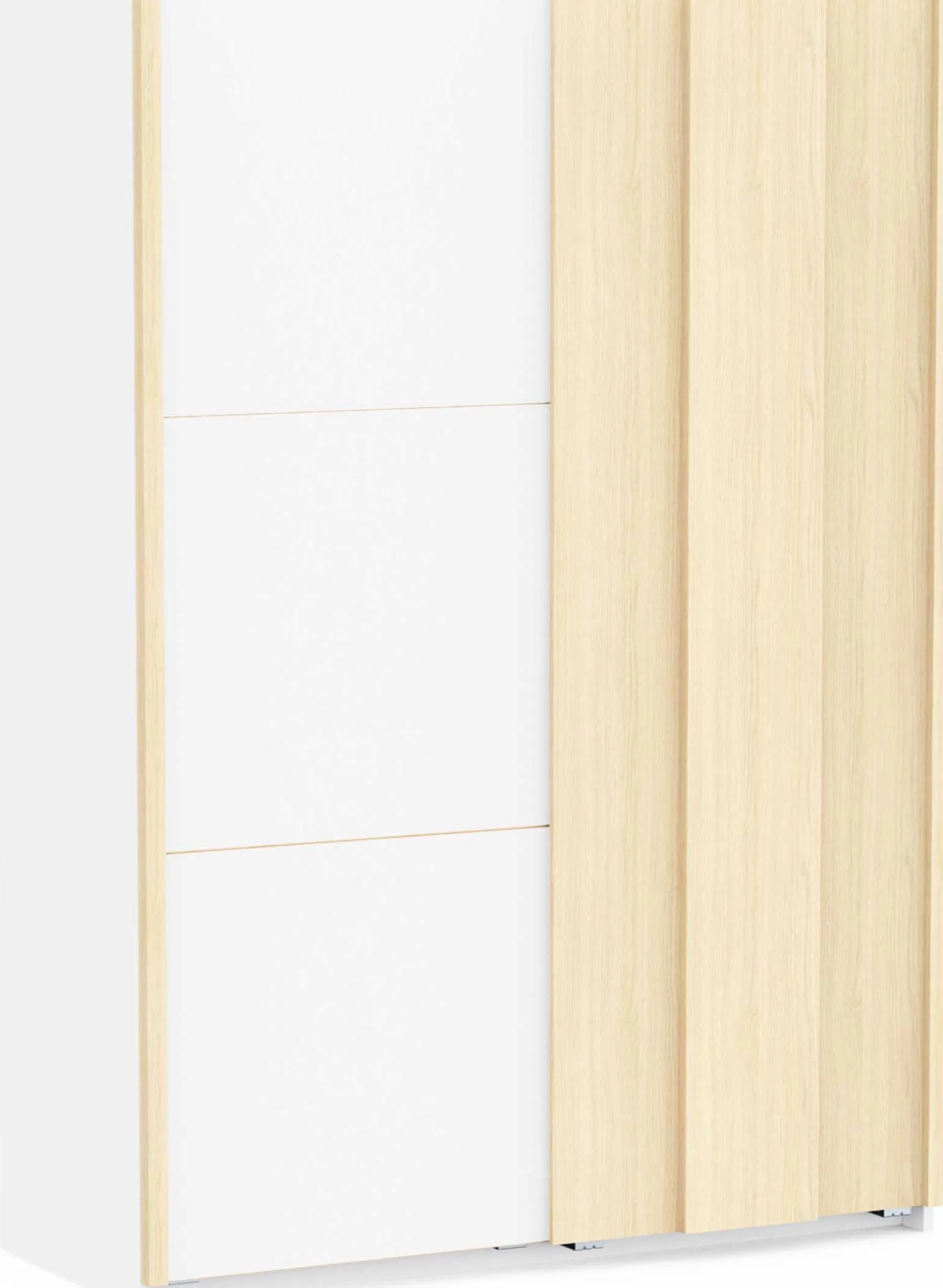 Kleiderschrank Heva - 140x64x203cm - 2 Türen - weiß/Eiche Dekor