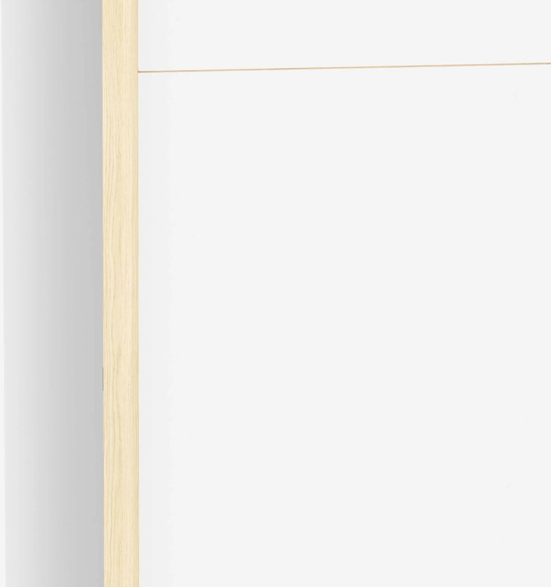 Kleiderschrank Heva - 140x64x203cm - 2 Türen - weiß/Eiche Dekor