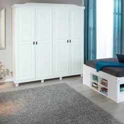 Kleiderschrank Ivy 197cm 4 Türen - weiß