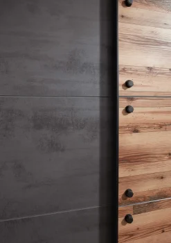 Kleiderschrank Kalas 270cm mit 2 Schiebetüren - grau/braun