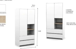 Kleiderschrank Kiddy 2 Türen - weiß