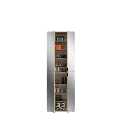 Kleiderschrank-Kombination Projekt X Emob - Artisan Oak/Weiß/Spiegel - 243x193x34 cm