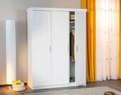 Kleiderschrank Leon mit 3 Türen - weiß
