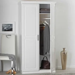 Kleiderschrank Leon mit 2 Türen - weiß