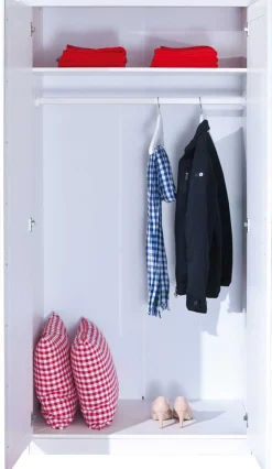 Kleiderschrank Leon mit 2 Türen - weiß