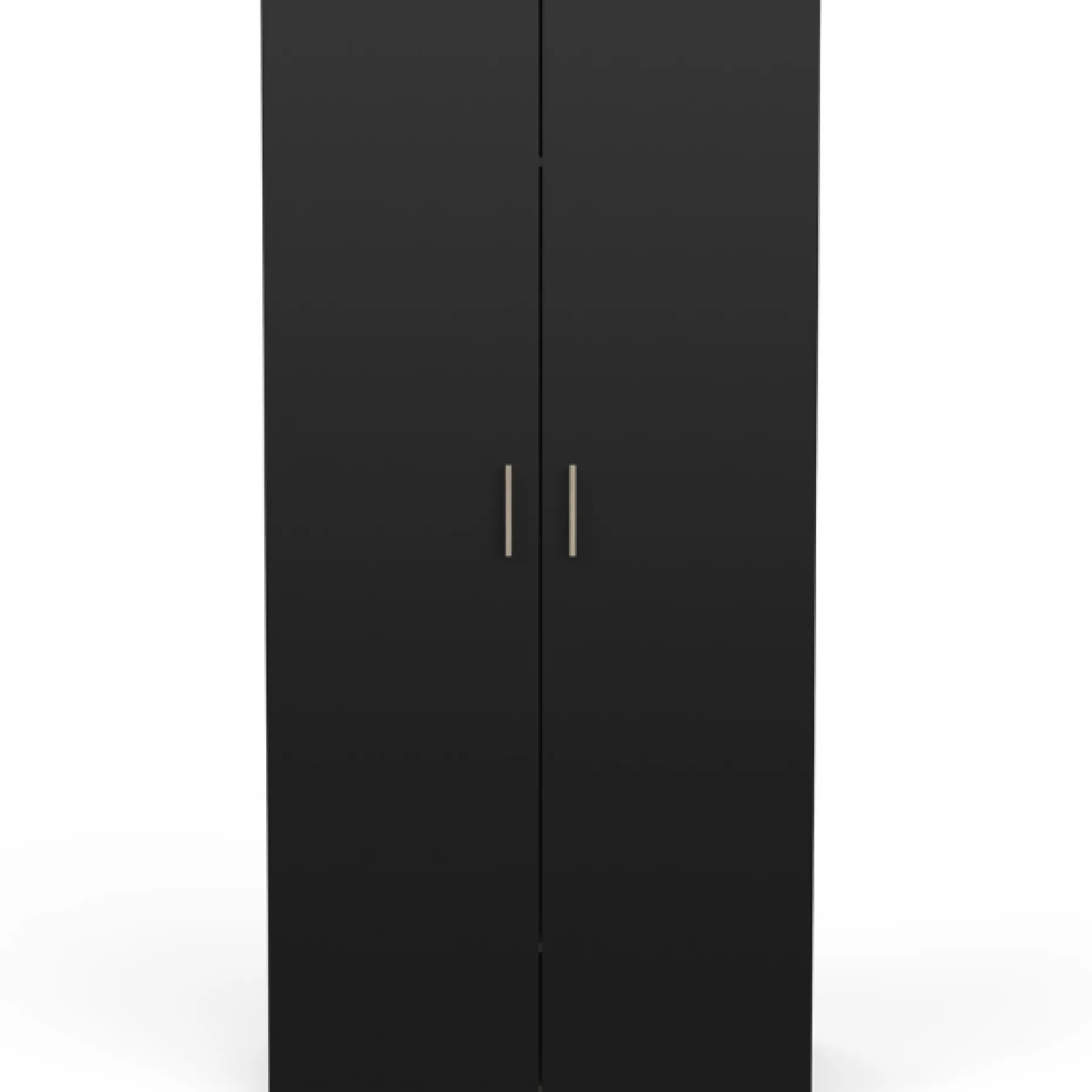 Kleiderschrank Liva 2 Drehtüren, 1 Kleiderstange und 4 Einlegeböden-Kronberg Eiche/mattschwarz