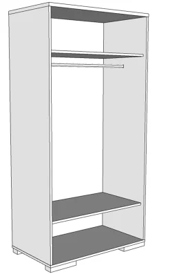 Kleiderschrank London 98cm mit 2 Türen - weiß