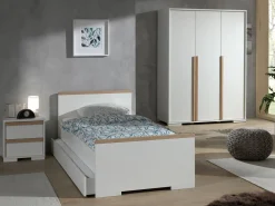 Kleiderschrank London 146cm mit 3 Türen - weiß