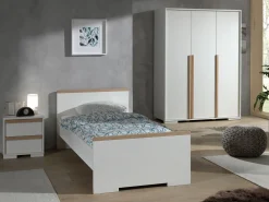 Kleiderschrank London 146cm mit 3 Türen - weiß
