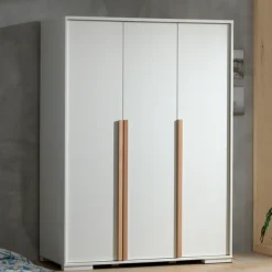 Kleiderschrank London 146cm mit 3 Türen - weiß