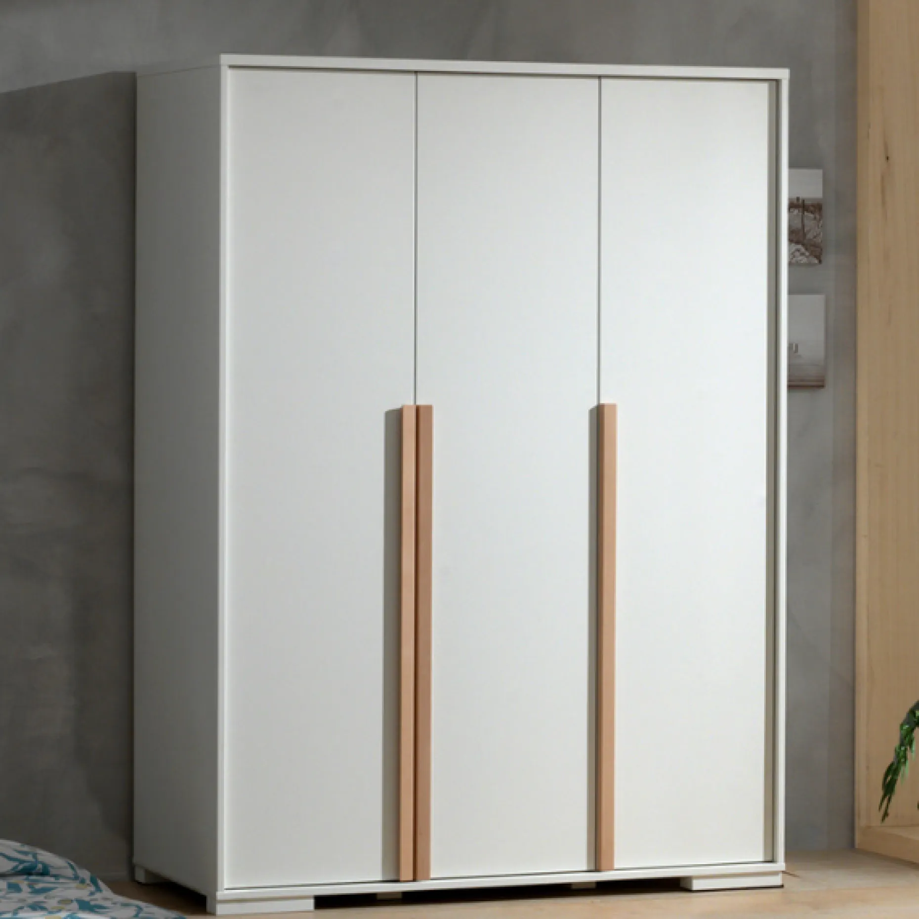 Kleiderschrank London 146cm mit 3 Türen - weiß