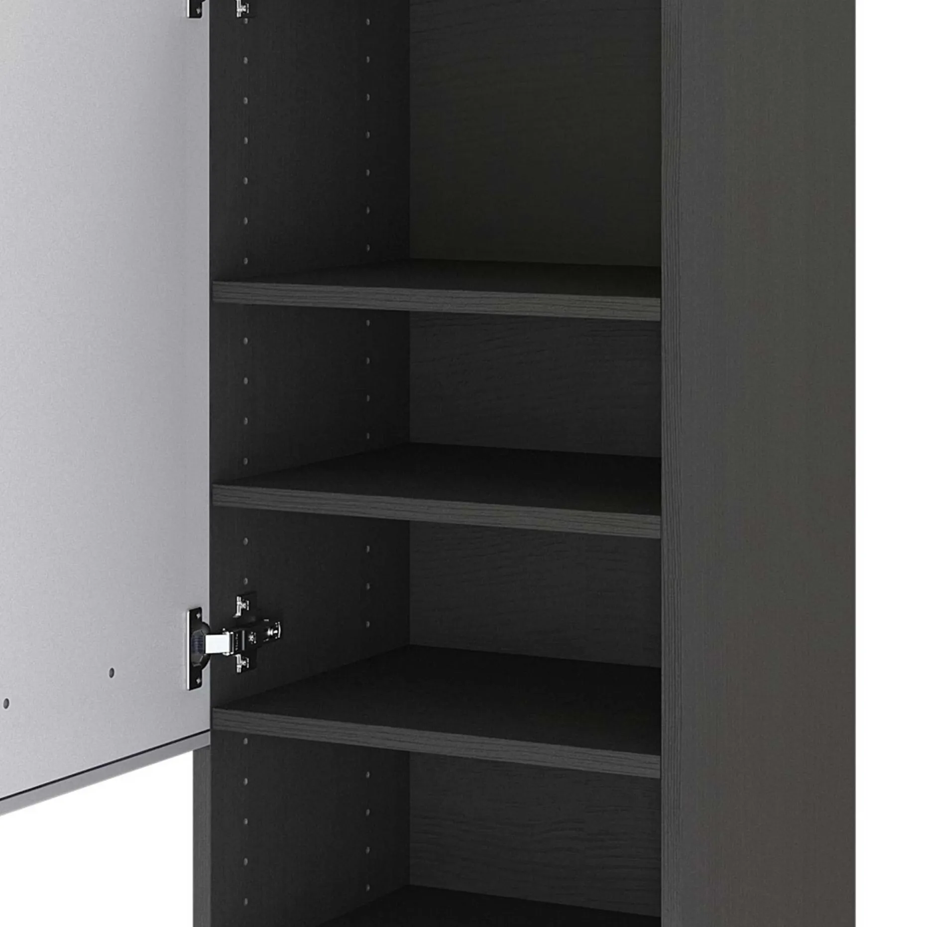 Kleiderschrank Lotuk hoch mit 2 Türen und 1 Schublade - Eiche grau