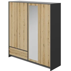 Kleiderschrank Marzano 4 Türen und 1 Schublade - Helvezia Eiche