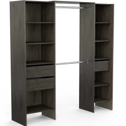 Kleiderschrank Mimi 7 Einlegeböden, 3 Schubladen und 2 Kleiderstangen-Waterford Eiche