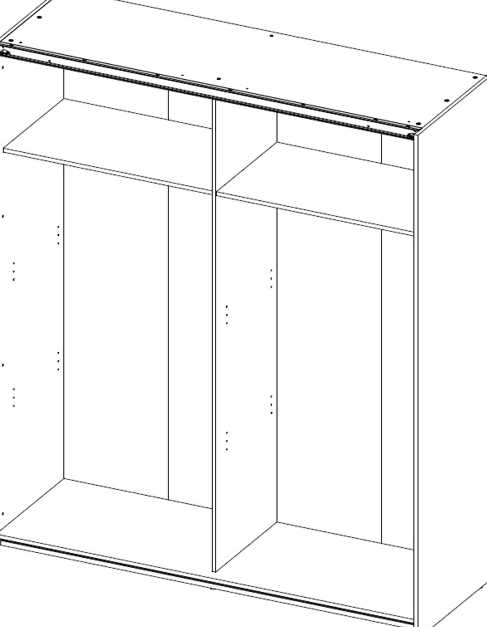 Kleiderschrank Moleskin 170cm mit 2 Schiebetüren - anthrazit/alter Stil