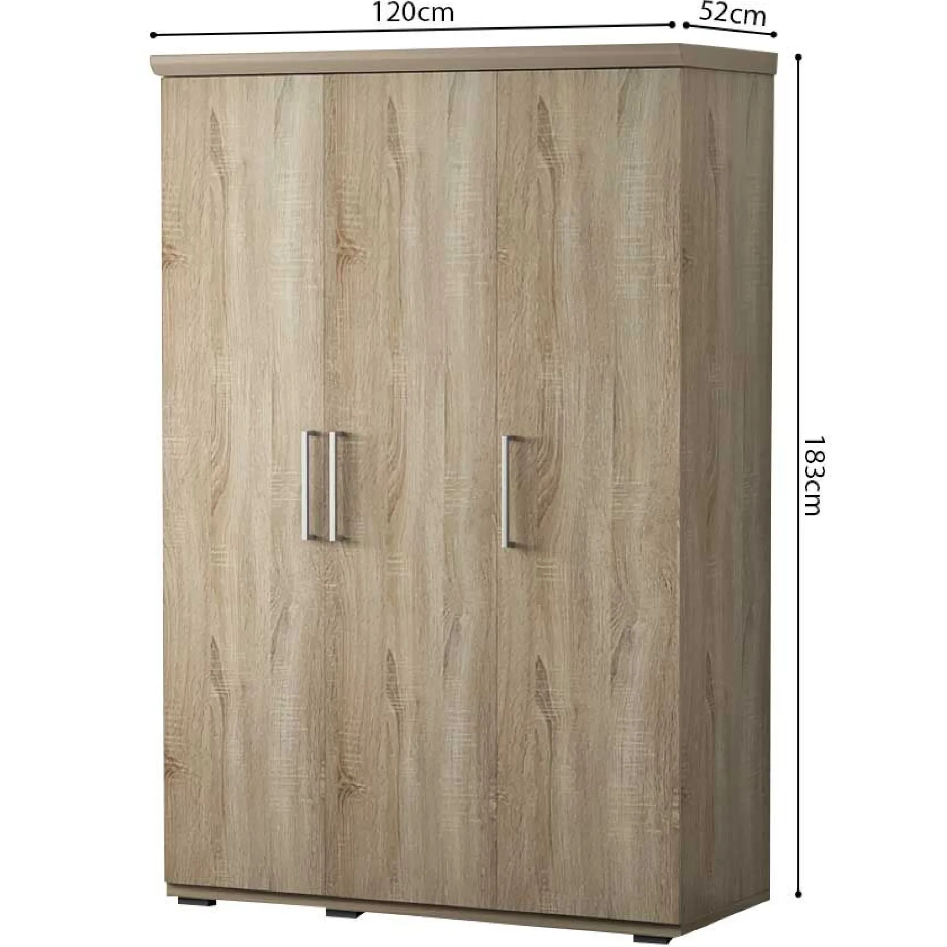 Kleiderschrank Nikkie 120 cm-sonoma Eiche