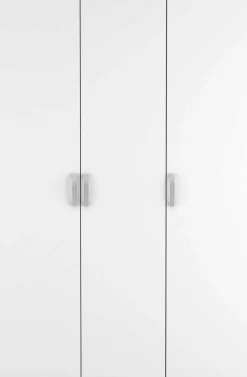 Kleiderschrank Noni-3 Flügeltüren, 1 Kleiderstange und 3 Einlegeböden-Shannon Eiche/Mattweiß