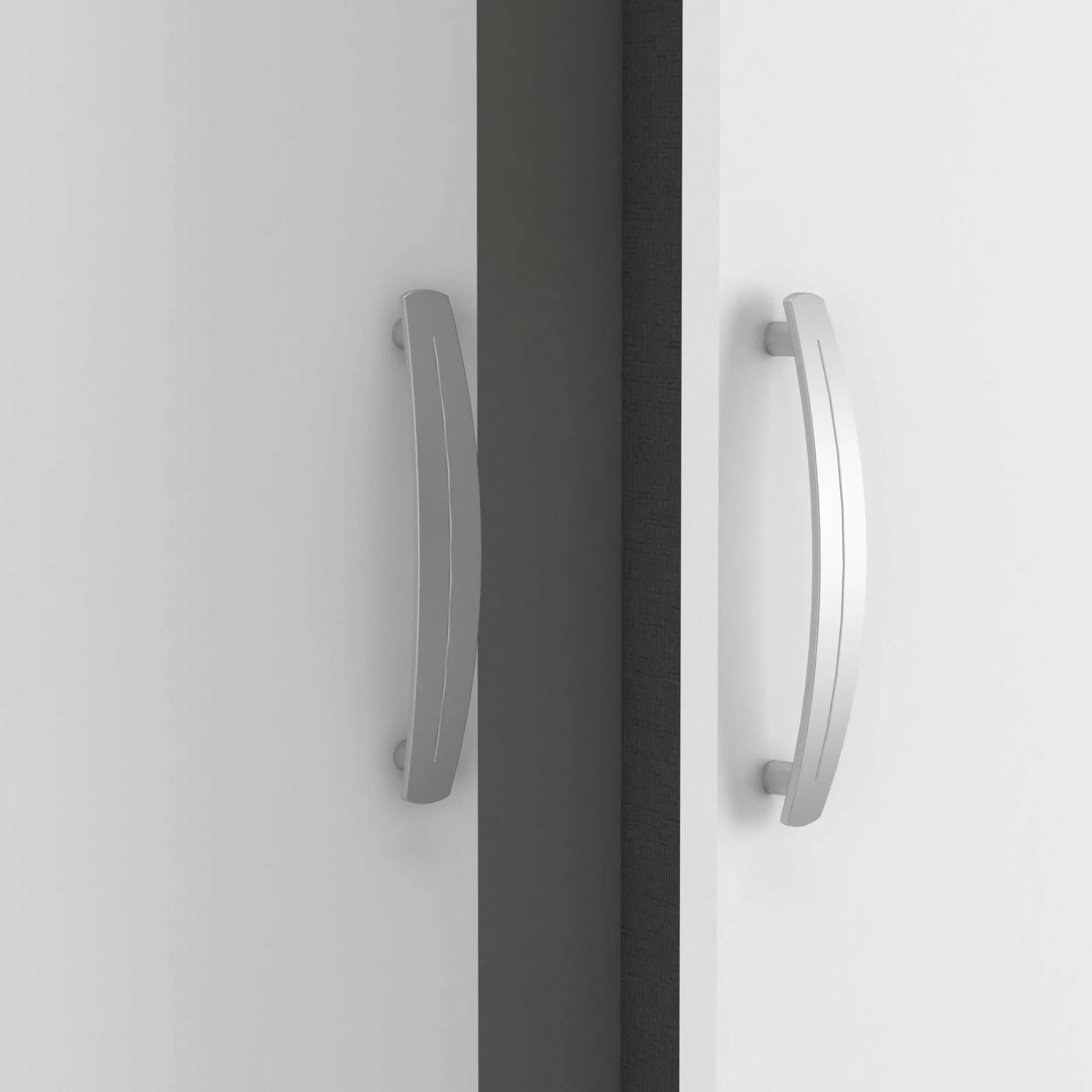 Kleiderschrank Noni-3 Flügeltüren, 1 Kleiderstange und 3 Einlegeböden-Shannon Eiche/Mattweiß
