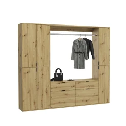 Kleiderschrank Projekt X Emob - Artisan Eiche - 212x193x34 cm